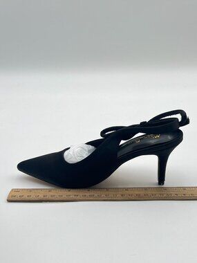 Milooey Shoe Black Slingback Mid Heel Pumps Dress Office Lady Shoes